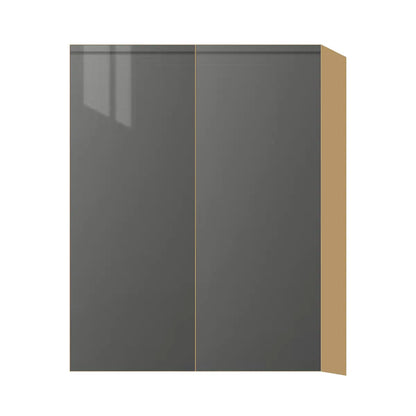 Contemporary 39" tall wall double door cabinet, Glossy Gray door, P-Box (Prestige)