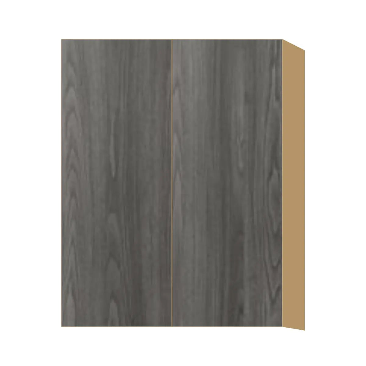 Contemporary 39" tall wall double door cabinet, Indian Light Walnut door, P-Box (Prestige)