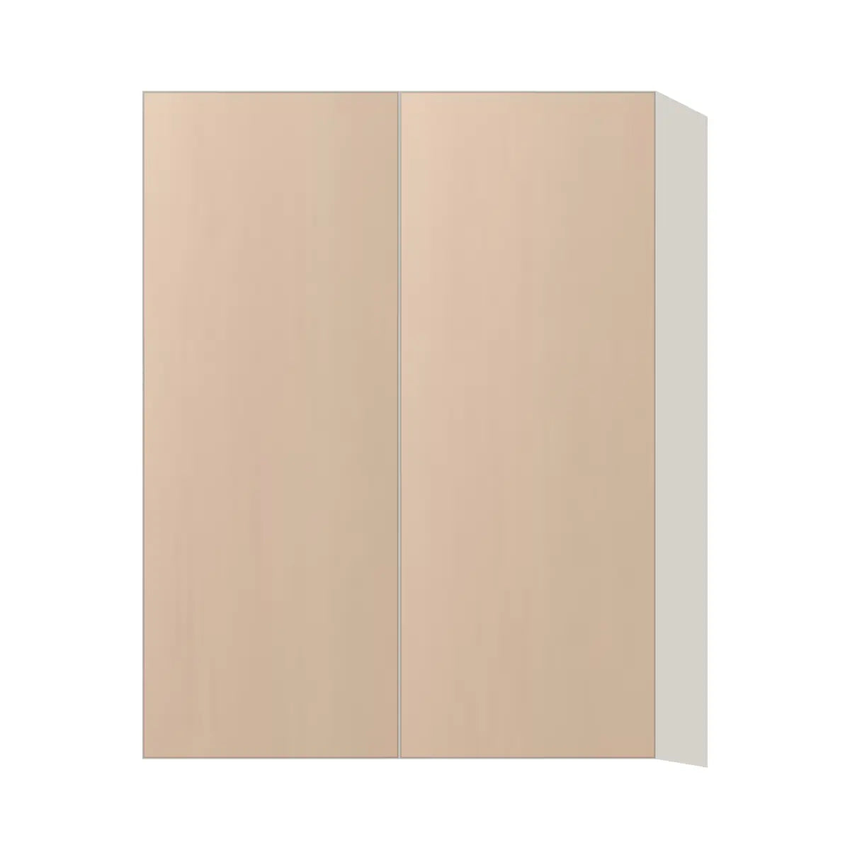 Contemporary 39" tall wall double door cabinet, Maine Oak door, L-Box (Luxury)