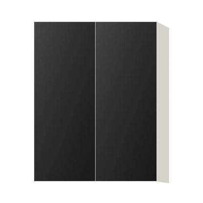 Contemporary 39" tall wall double door cabinet, Matte Black door, L-Box (Luxury)
