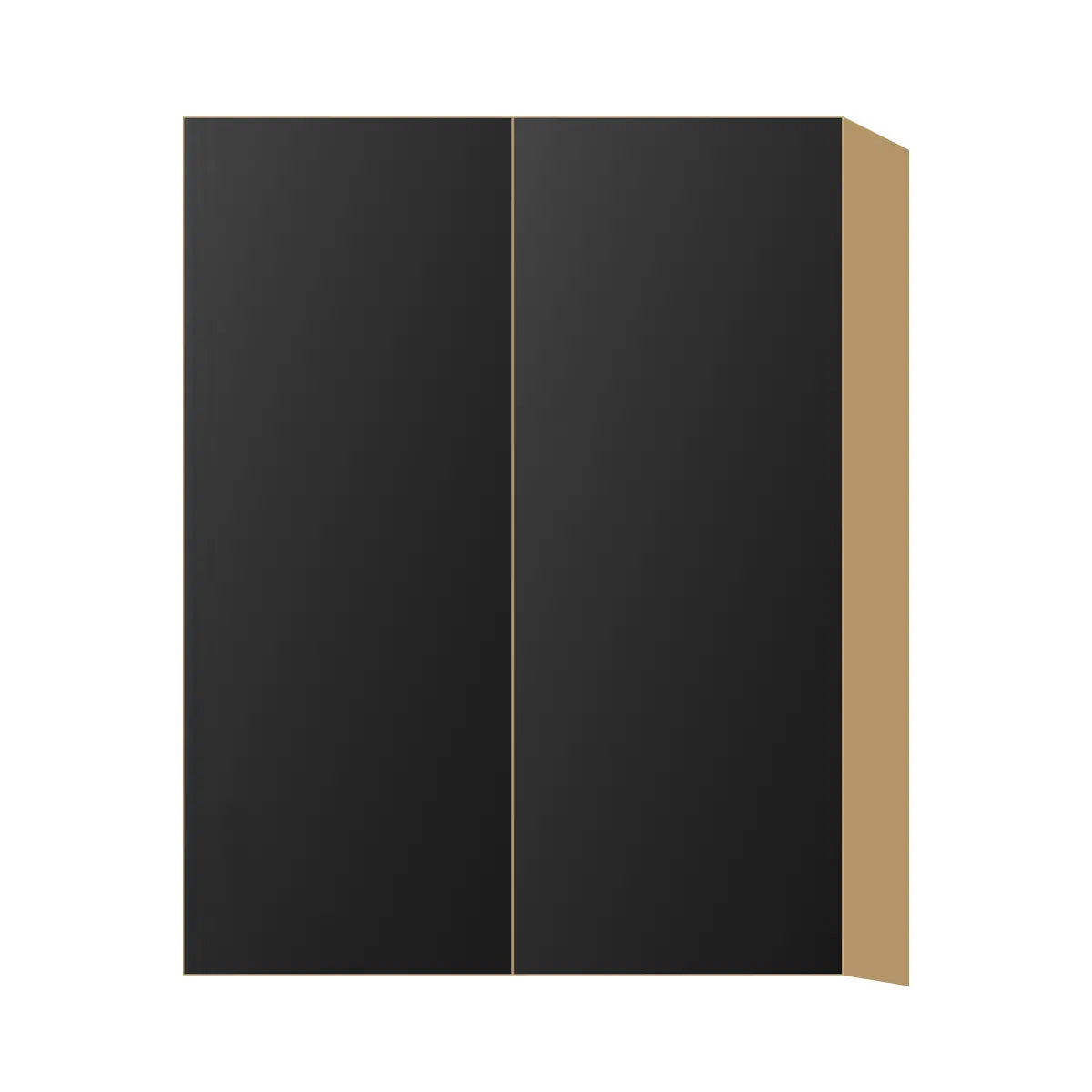 Contemporary 39" tall wall double door cabinet, Matte Black door, P-Box (Prestige)