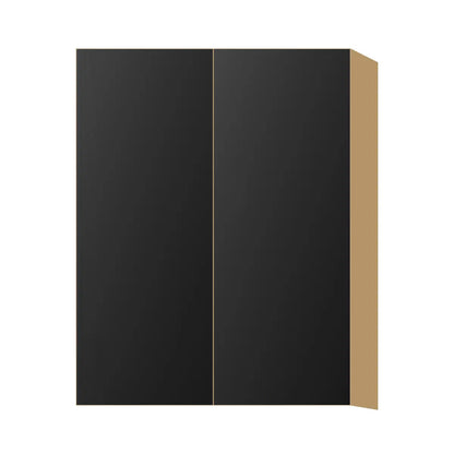 Contemporary 39" tall wall double door cabinet, Matte Black door, P-Box (Prestige)