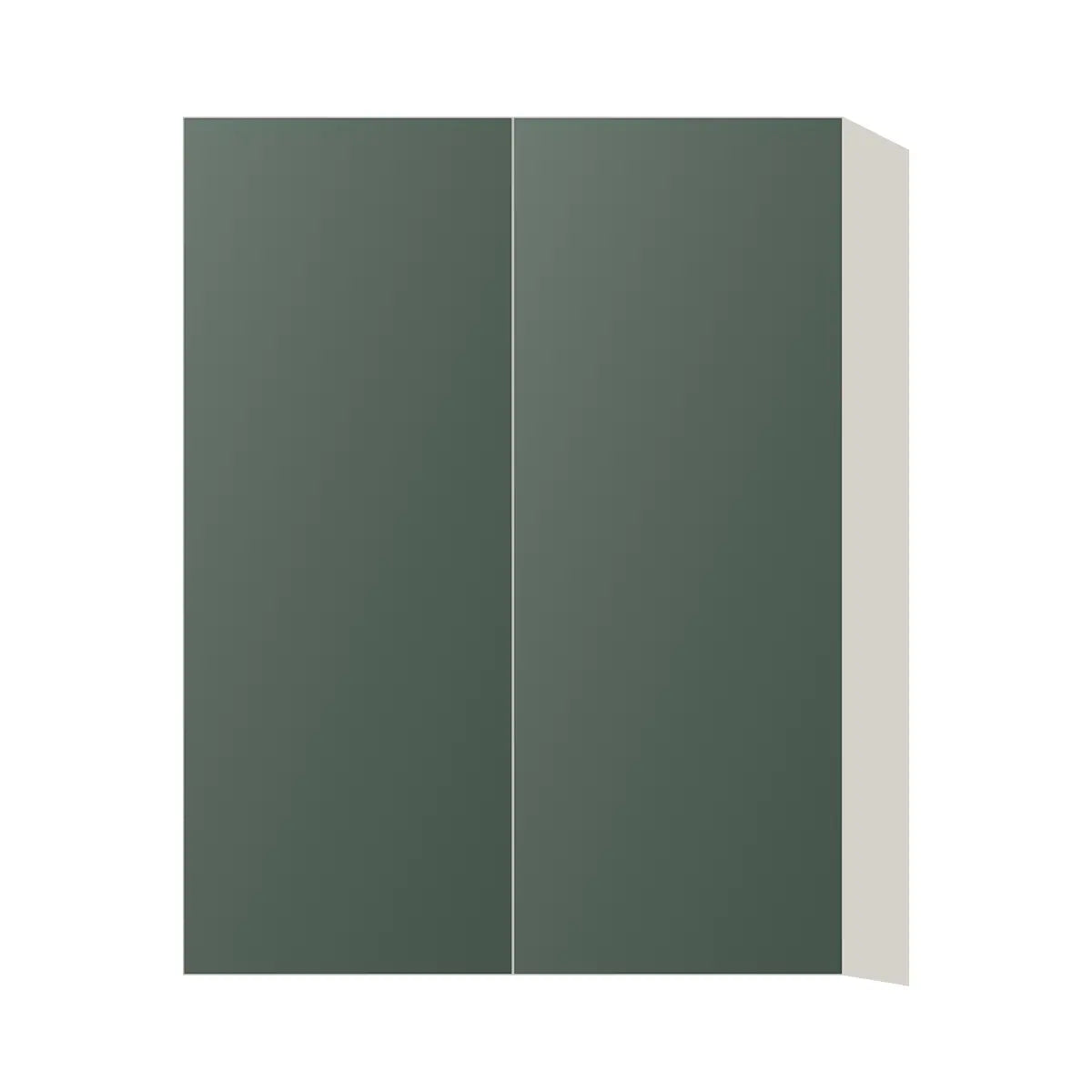 Contemporary 39" tall wall double door cabinet, Matte Olive Green door, L-Box (Luxury)