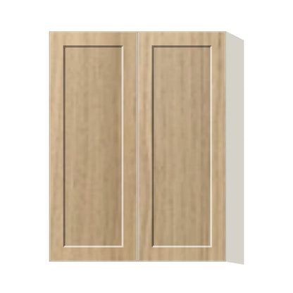 Contemporary 39" tall wall double door cabinet, Modern Oak Shaker door, L-Box (Luxury)