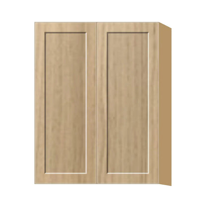 Contemporary 39" tall wall double door cabinet, Modern Oak Shaker door, P-Box (Prestige)
