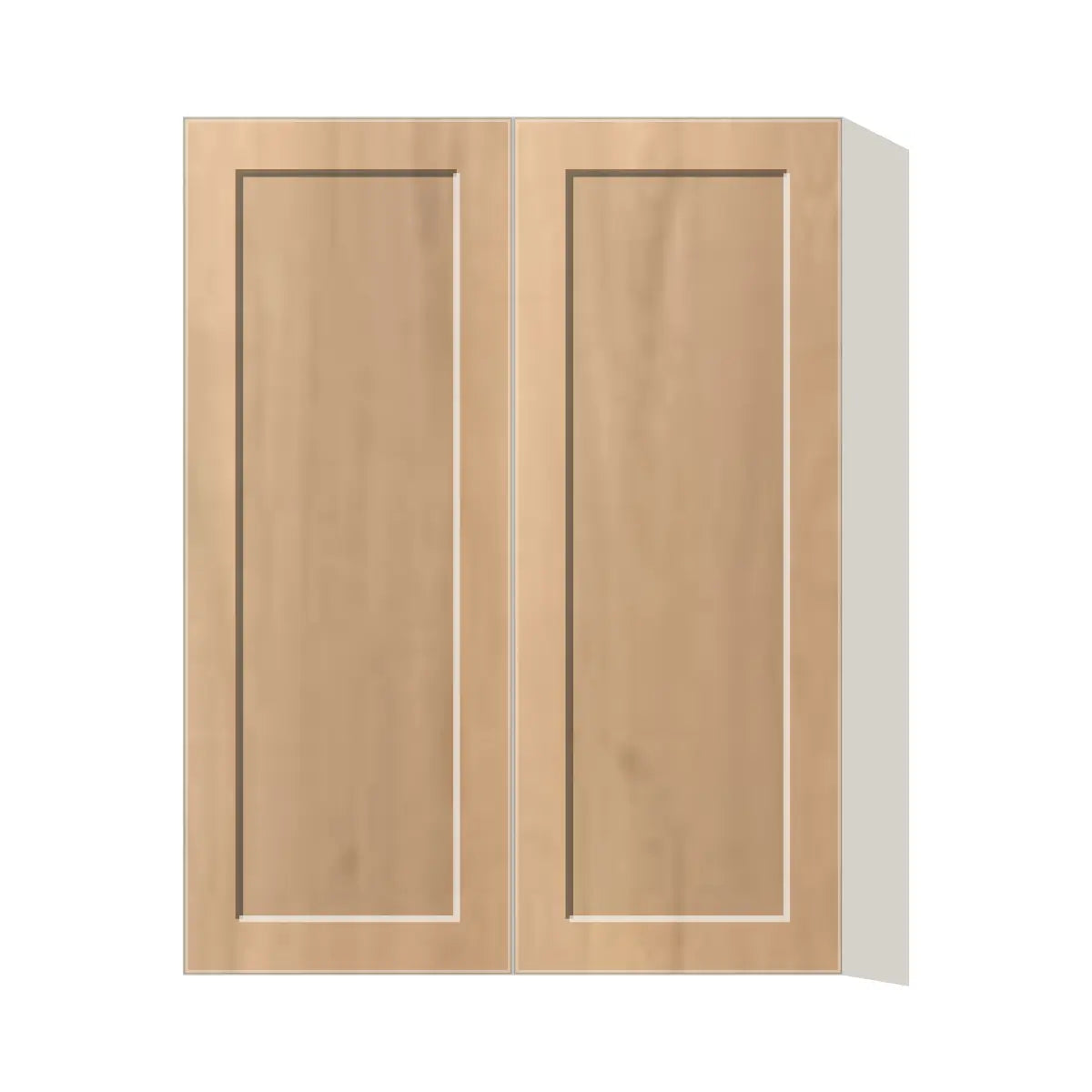 Contemporary 39" tall wall double door cabinet, Natural Wood Shaker door, L-Box (Luxury)