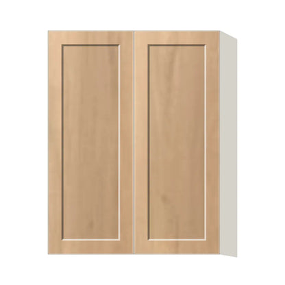 Contemporary 39" tall wall double door cabinet, Natural Wood Shaker door, L-Box (Luxury)