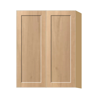 Contemporary 39" tall wall double door cabinet, Natural Wood Shaker door, P-Box (Prestige)