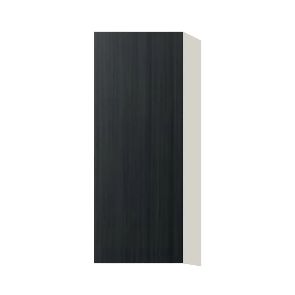 Contemporary 39" tall wall single door cabinet, Black Grain door, L-Box (Luxury)