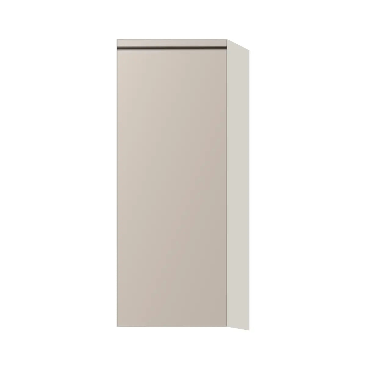 Contemporary 39" tall wall single door cabinet, Cashmere Gray door, L-Box (Luxury)