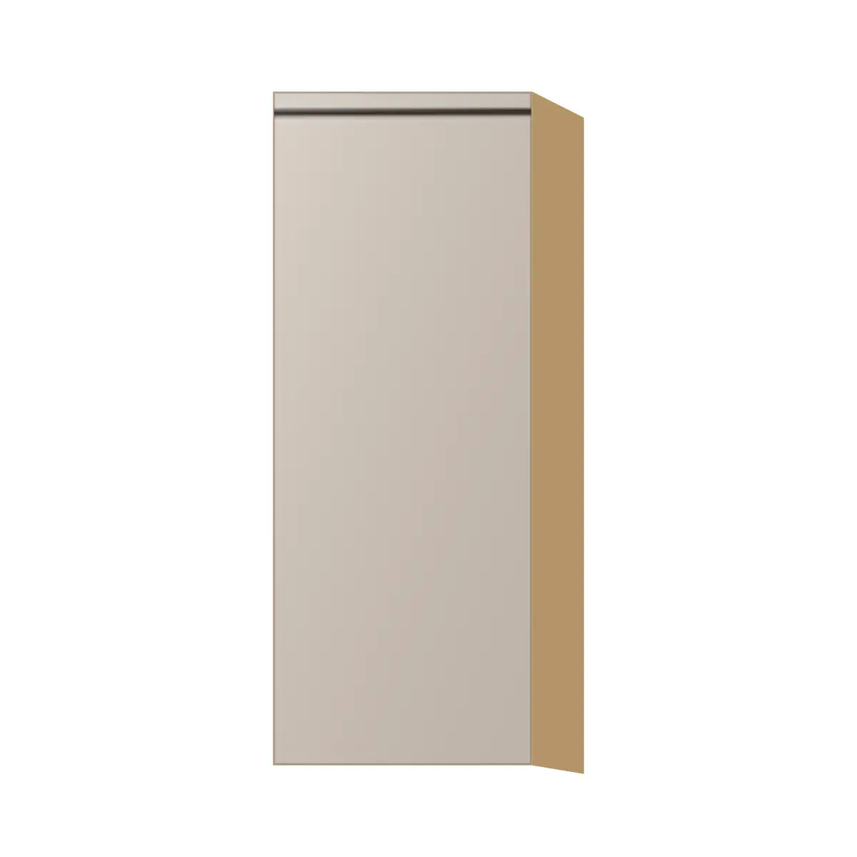 Contemporary 39" tall wall single door cabinet, Cashmere Gray door, P-Box (Prestige)