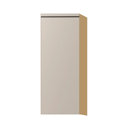 Contemporary 39" tall wall single door cabinet, Cashmere Gray door, P-Box (Prestige)