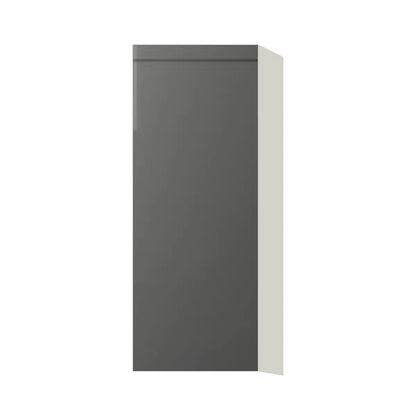 Contemporary 39" tall wall single door cabinet, Glossy Gray door, L-Box (Luxury)
