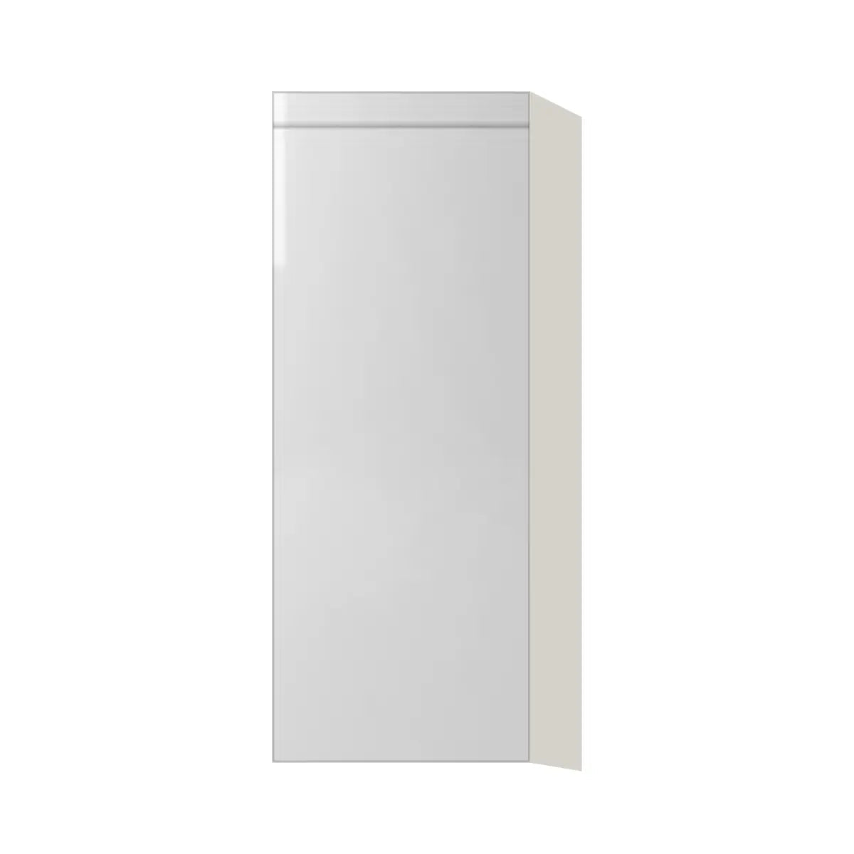 Contemporary 39" tall wall single door cabinet, Glossy White door, L-Box (Luxury)