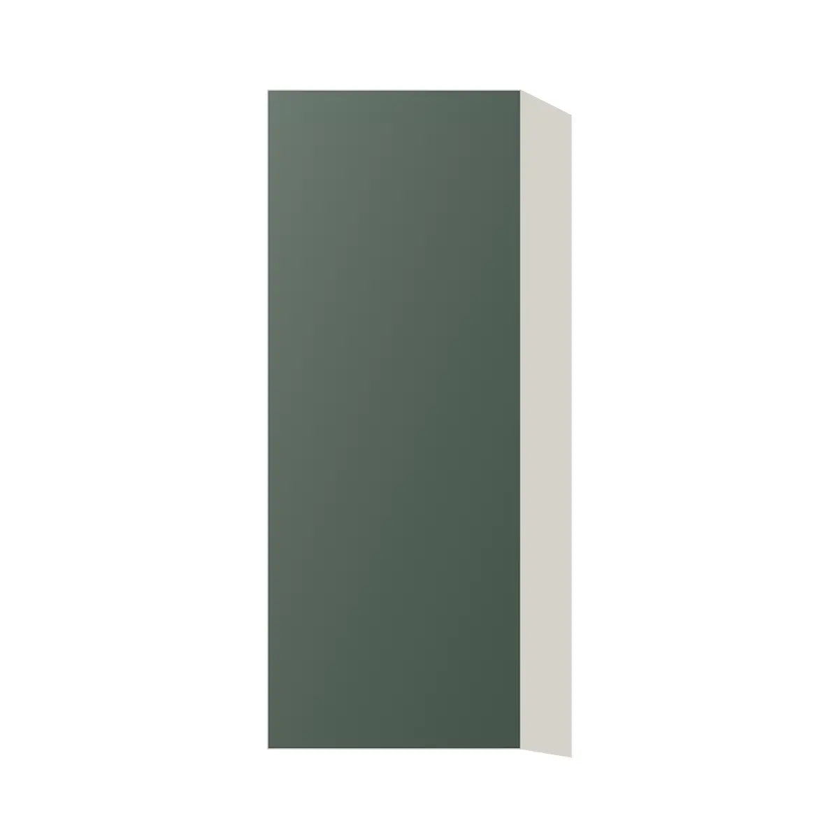Contemporary 39" tall wall single door cabinet, Matte Olive Green door, L-Box (Luxury)