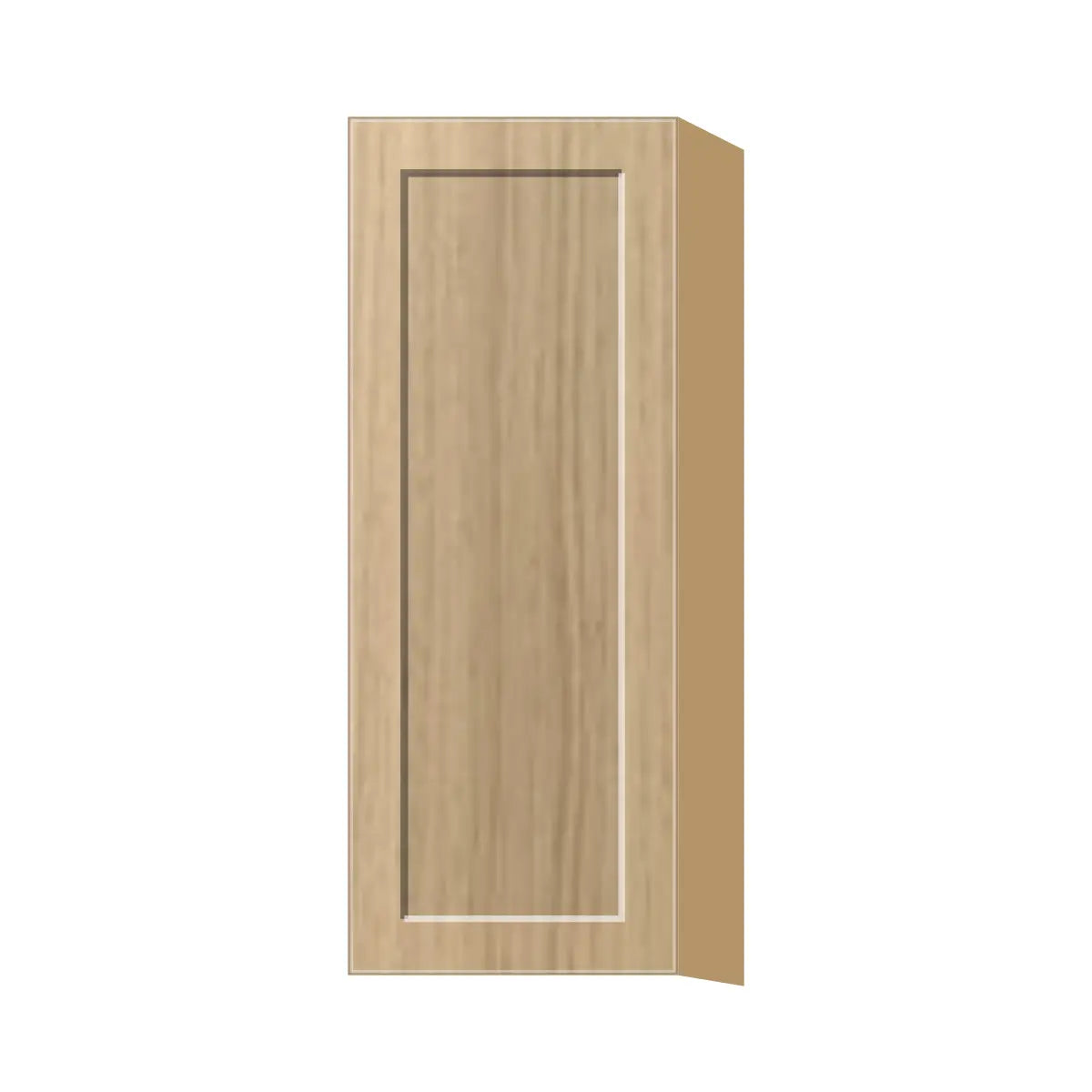 Contemporary 39" tall wall single door cabinet, Modern Oak Shaker door, P-Box (Prestige)