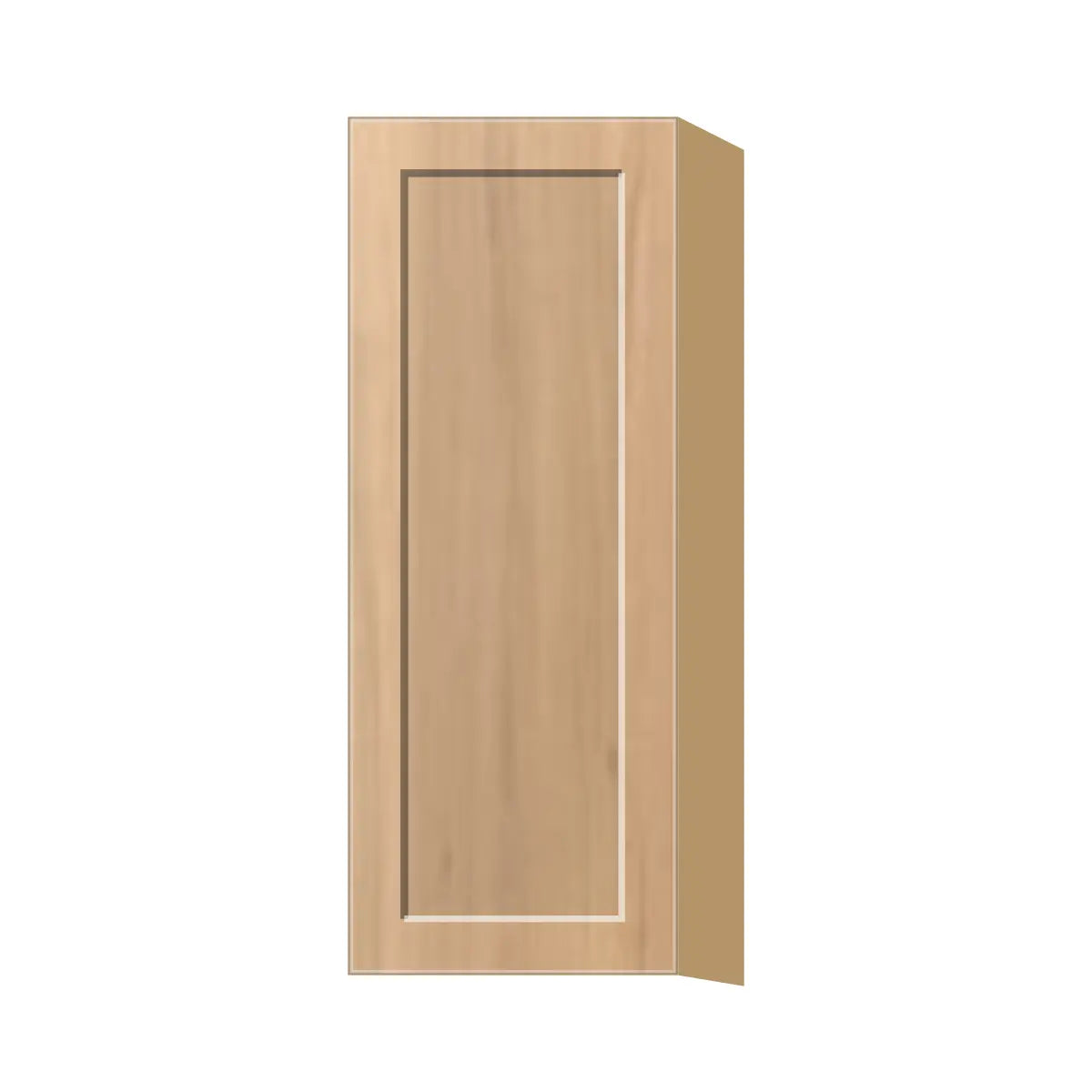 Contemporary 39" tall wall single door cabinet, Natural Wood Shaker door, P-Box (Prestige)