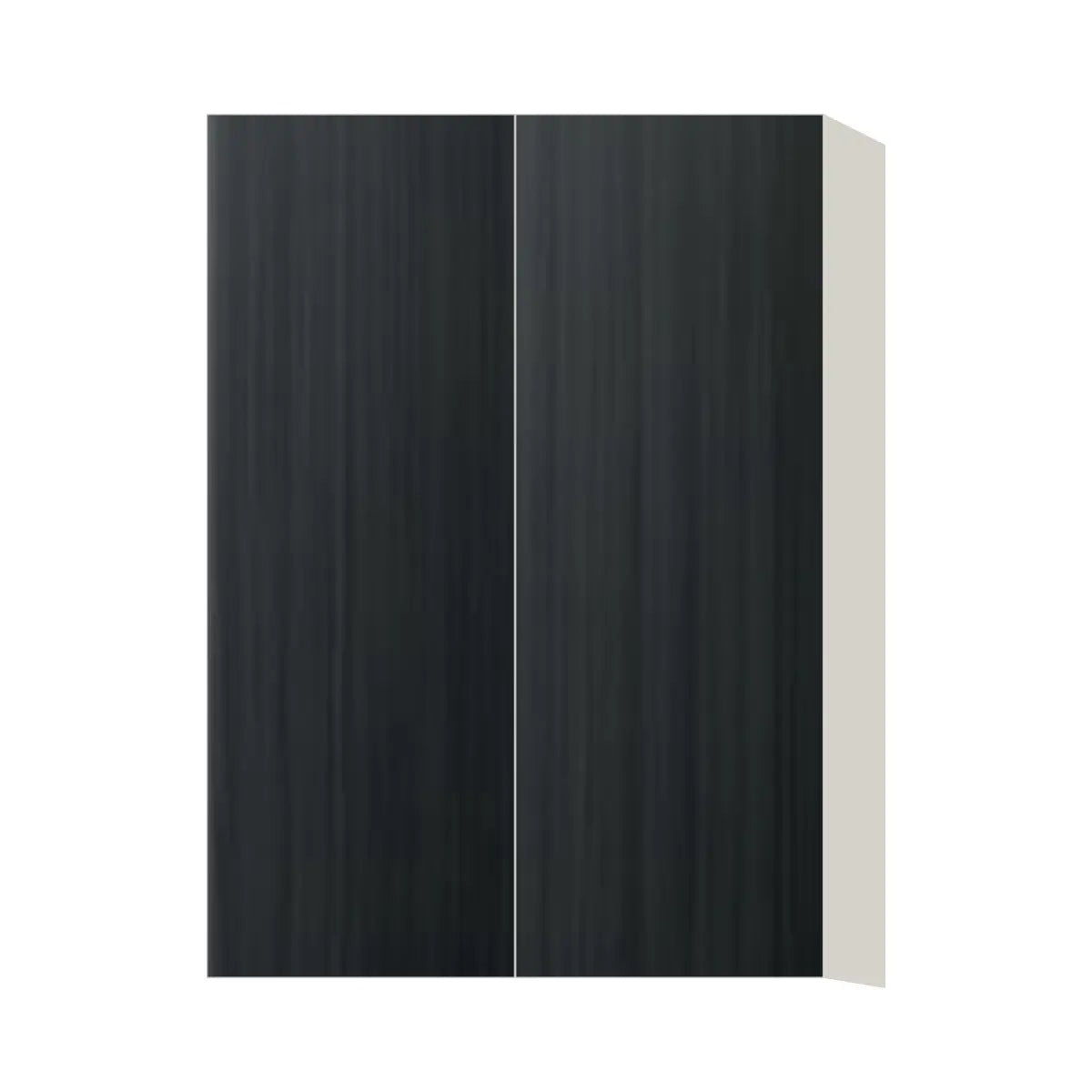 Contemporary 42" tall wall double door cabinet, Black Grain door, L-Box (Luxury)