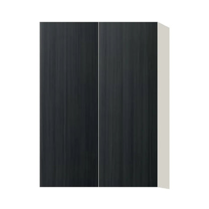 Contemporary 42" tall wall double door cabinet, Black Grain door, L-Box (Luxury)