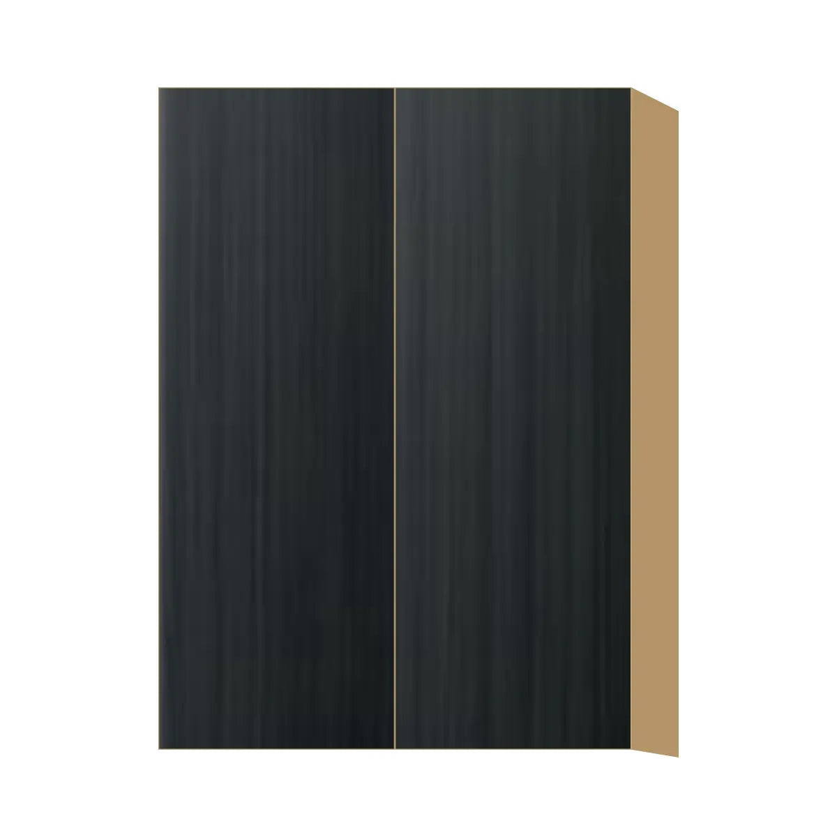 Contemporary 42" tall wall double door cabinet, Black Grain door, P-Box (Prestige)