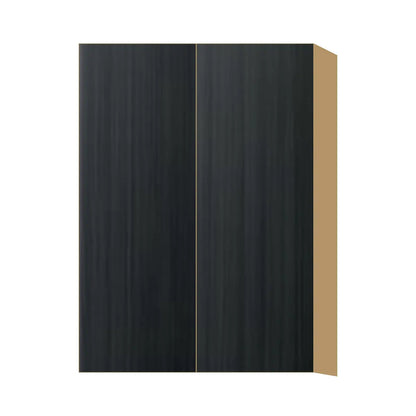 Contemporary 42" tall wall double door cabinet, Black Grain door, P-Box (Prestige)