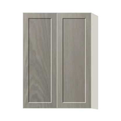 Contemporary 42" tall wall double door cabinet, Genesis Weathered Oak door, L-Box (Luxury)