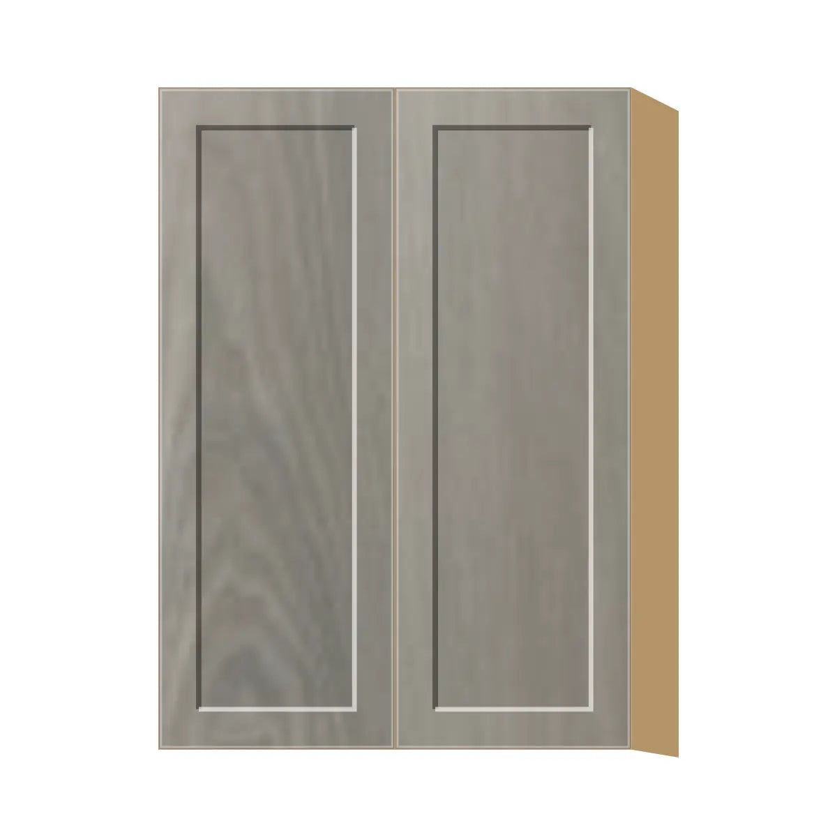 Contemporary 42" tall wall double door cabinet, Genesis Weathered Oak door, P-Box (Prestige)