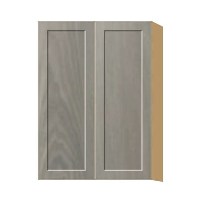 Contemporary 42" tall wall double door cabinet, Genesis Weathered Oak door, P-Box (Prestige)
