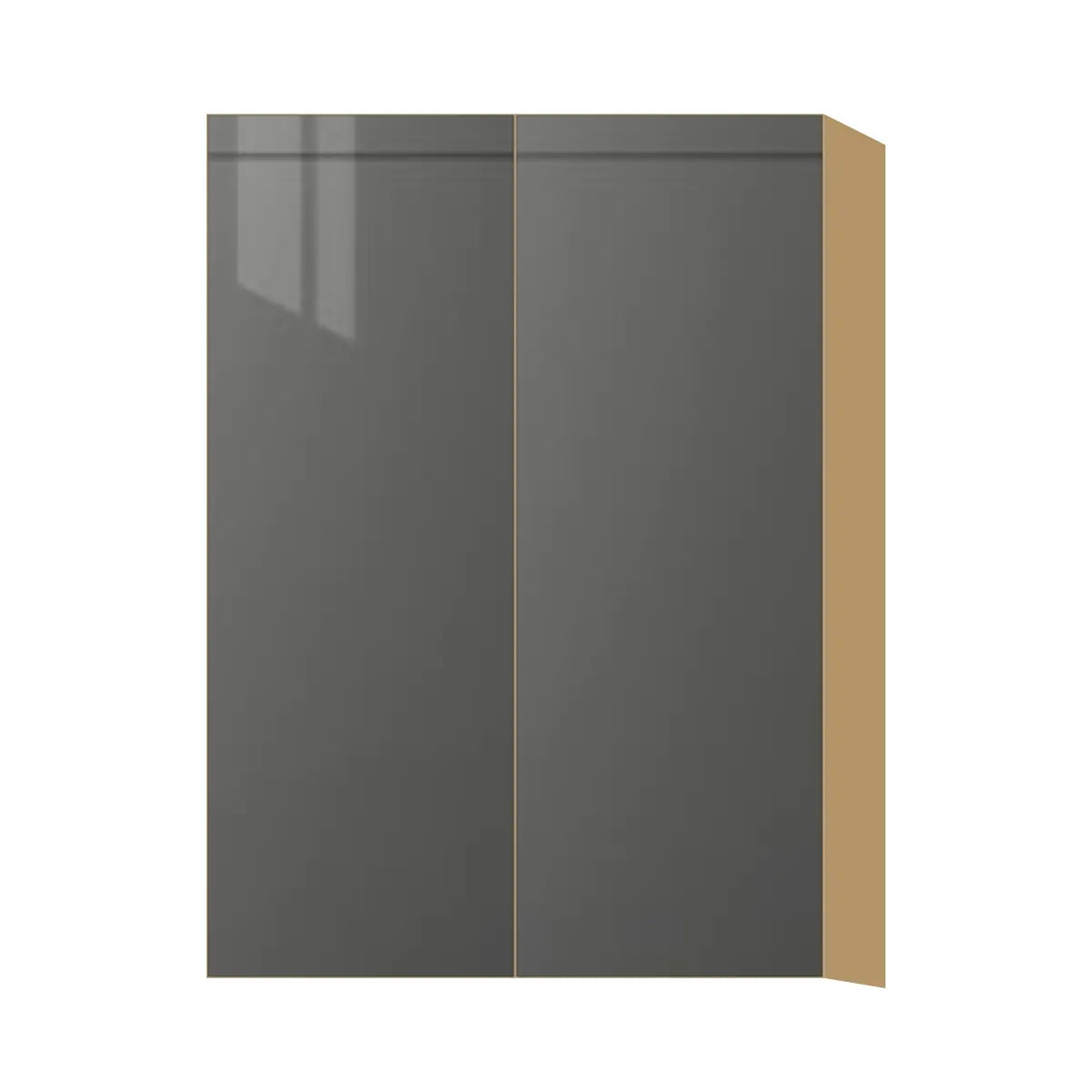Contemporary 42" tall wall double door cabinet, Glossy Gray door, P-Box (Prestige)