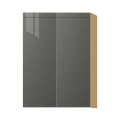 Contemporary 42" tall wall double door cabinet, Glossy Gray door, P-Box (Prestige)