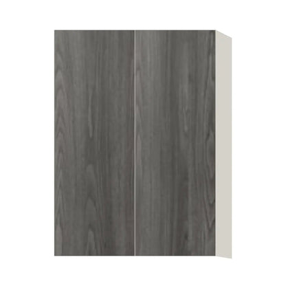 Contemporary 42" tall wall double door cabinet, Indian Light Walnut door, L-Box (Luxury)