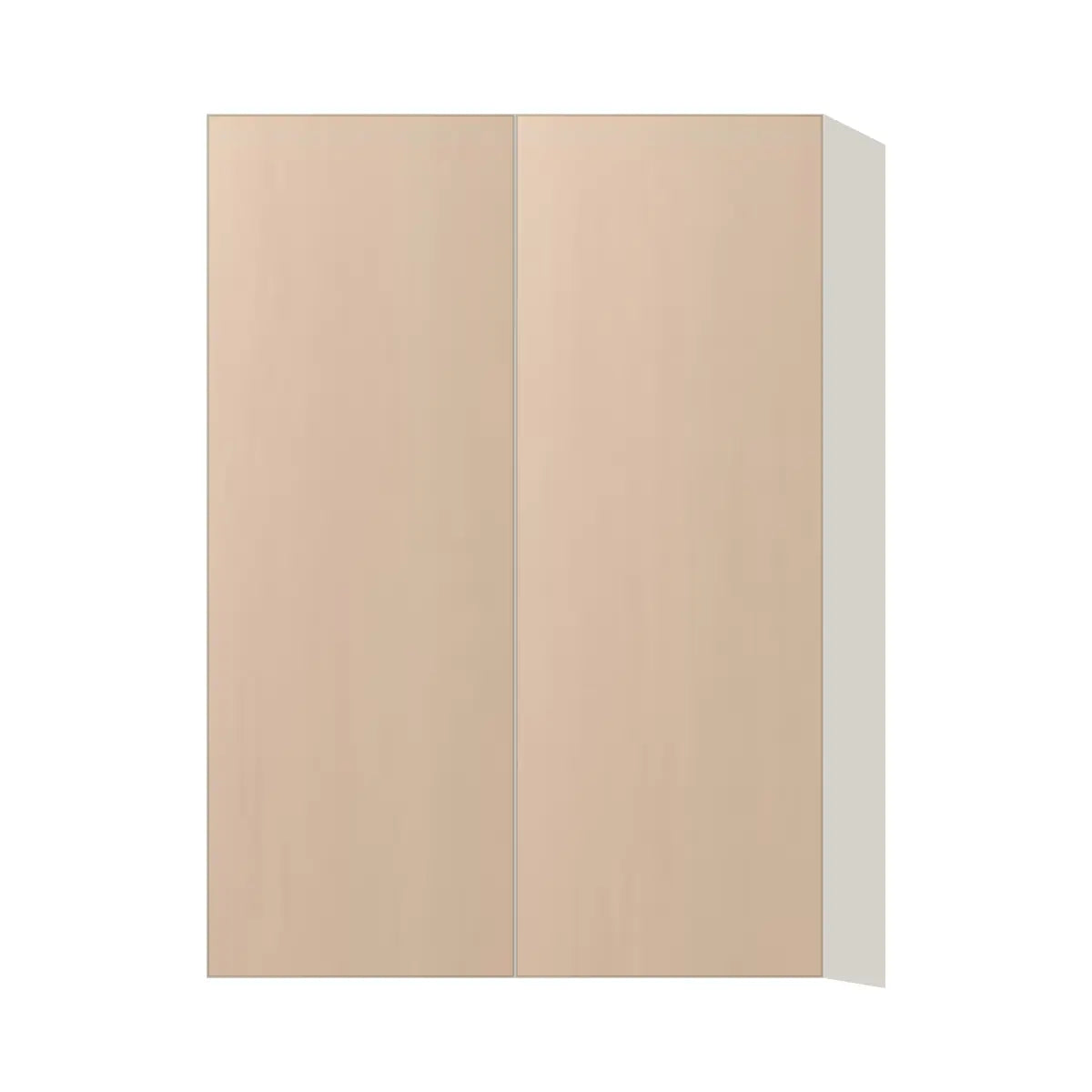 Contemporary 42" tall wall double door cabinet, Maine Oak door, L-Box (Luxury)