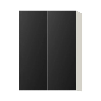 Contemporary 42" tall wall double door cabinet, Matte Black door, L-Box (Luxury)
