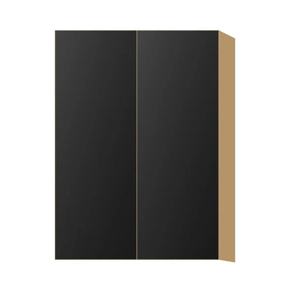 Contemporary 42" tall wall double door cabinet, Matte Black door, P-Box (Prestige)