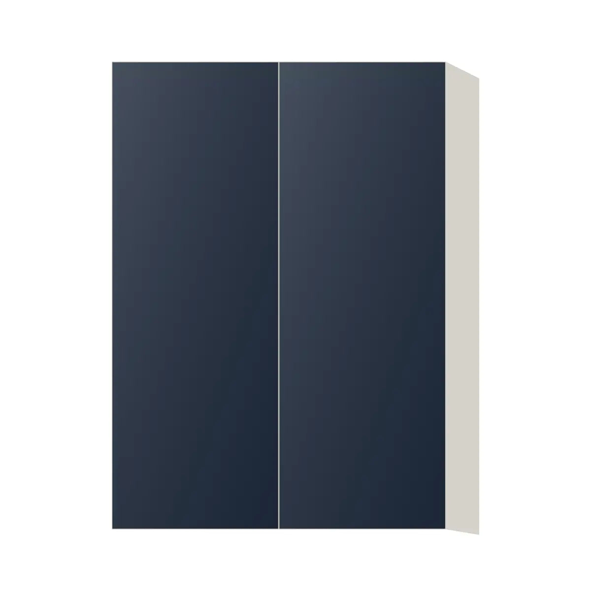 Contemporary 42" tall wall double door cabinet, Matte Blue door, L-Box (Luxury)