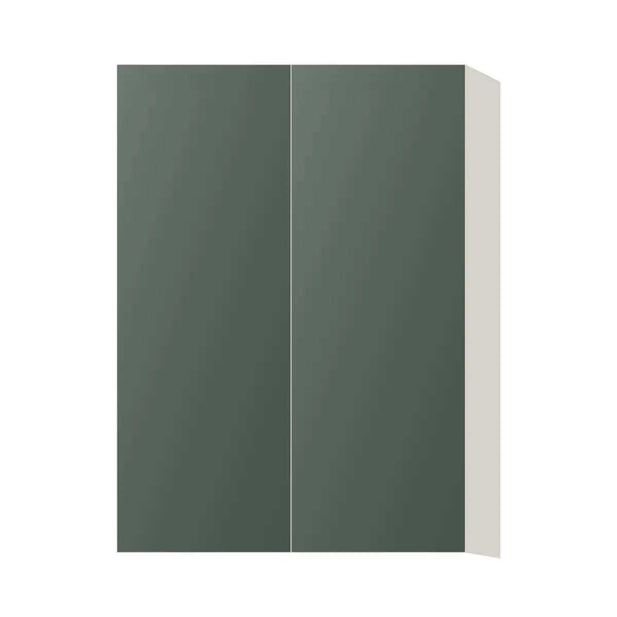 Contemporary 42" tall wall double door cabinet, Matte Olive Green door, L-Box (Luxury)