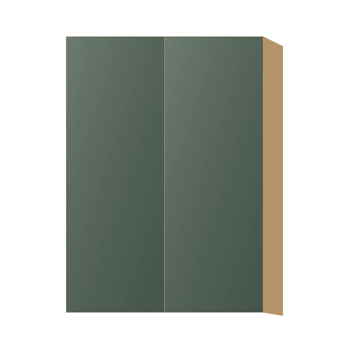Contemporary 42" tall wall double door cabinet, Matte Olive Green door, P-Box (Prestige)