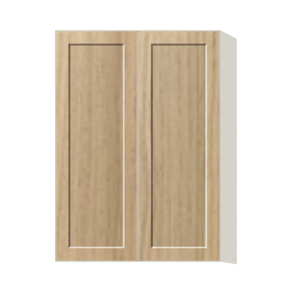 Contemporary 42" tall wall double door cabinet, Modern Oak Shaker door, L-Box (Luxury)