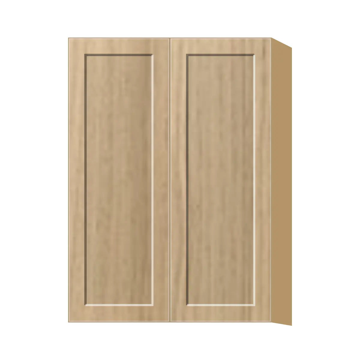 Contemporary 42" tall wall double door cabinet, Modern Oak Shaker door, P-Box (Prestige)
