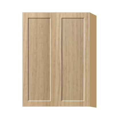 Contemporary 42" tall wall double door cabinet, Modern Oak Shaker door, P-Box (Prestige)