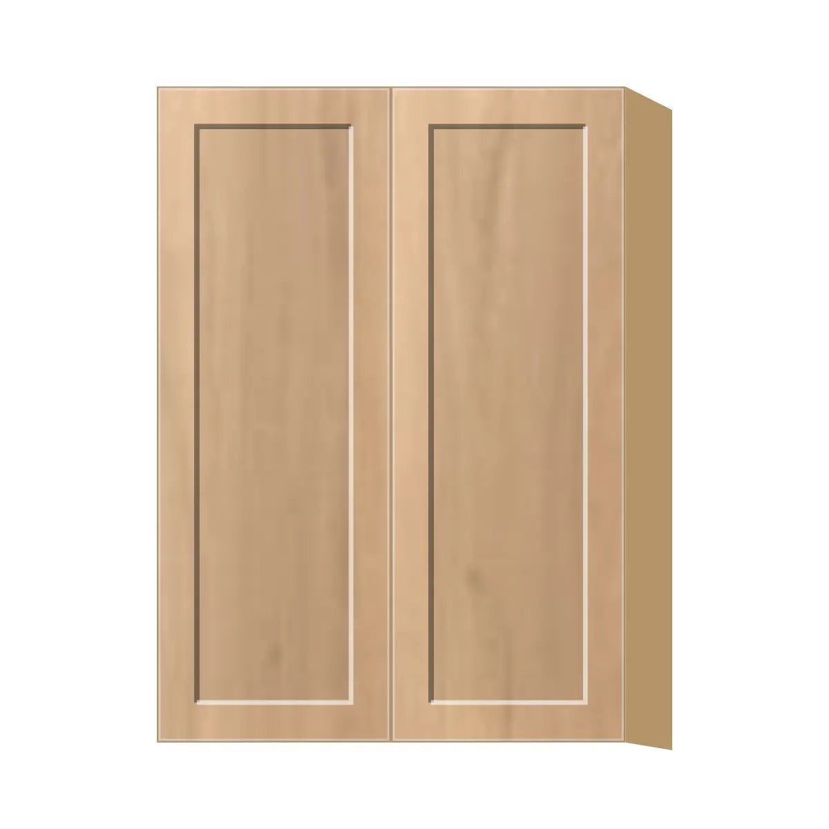 Contemporary 42" tall wall double door cabinet, Natural Wood Shaker door, P-Box (Prestige)