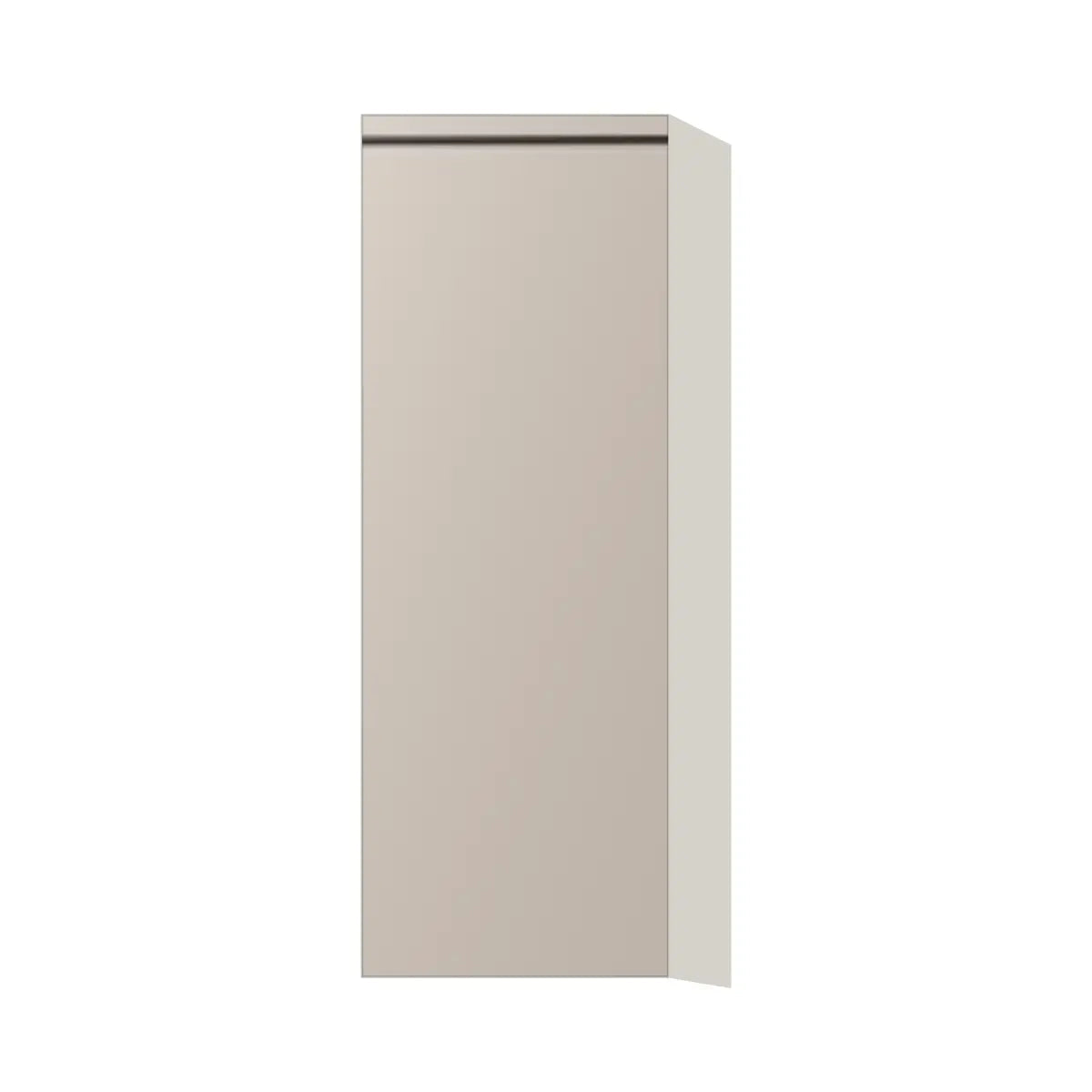 Contemporary 42" tall wall single door cabinet, Cashmere Gray door, L-Box (Luxury)