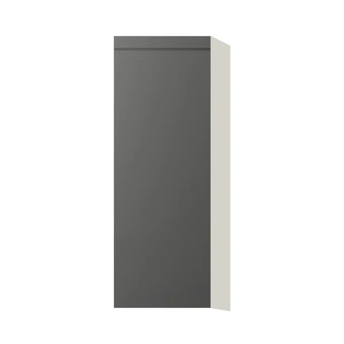 Contemporary 42" tall wall single door cabinet, Glossy Gray door, L-Box (Luxury)