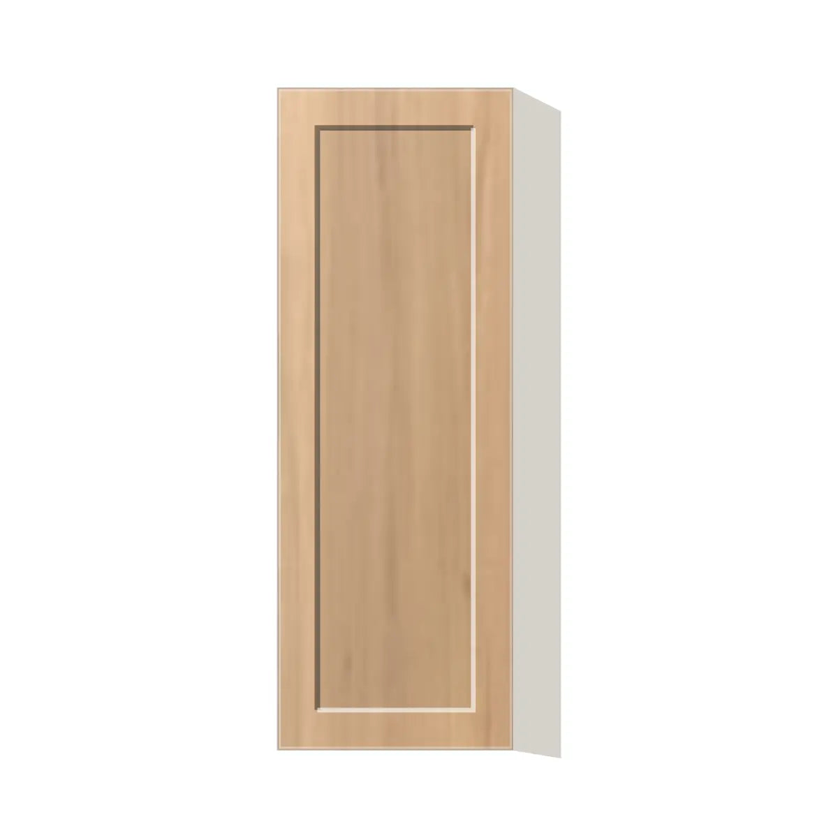 Contemporary 42" tall wall single door cabinet, Natural Wood Shaker door, L-Box (Luxury)