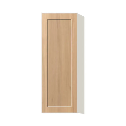 Contemporary 42" tall wall single door cabinet, Natural Wood Shaker door, L-Box (Luxury)