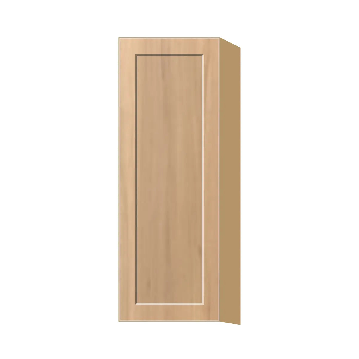 Contemporary 42" tall wall single door cabinet, Natural Wood Shaker door, P-Box (Prestige)