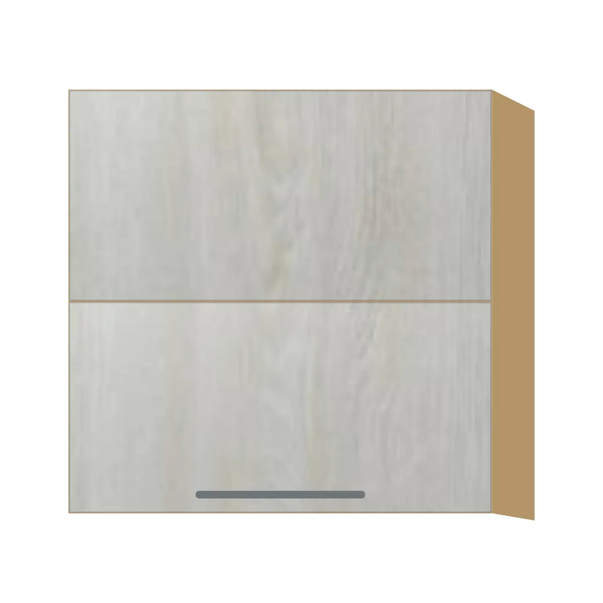 Contemporary bi-fold lift-up wall cabinet, Artisan White Oak door, P-Box (Prestige)