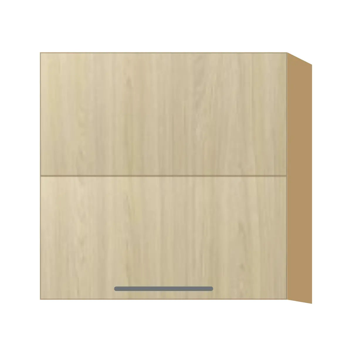 Contemporary bi-fold lift-up wall cabinet, Barcelona Light Oak door, P-Box (Prestige)