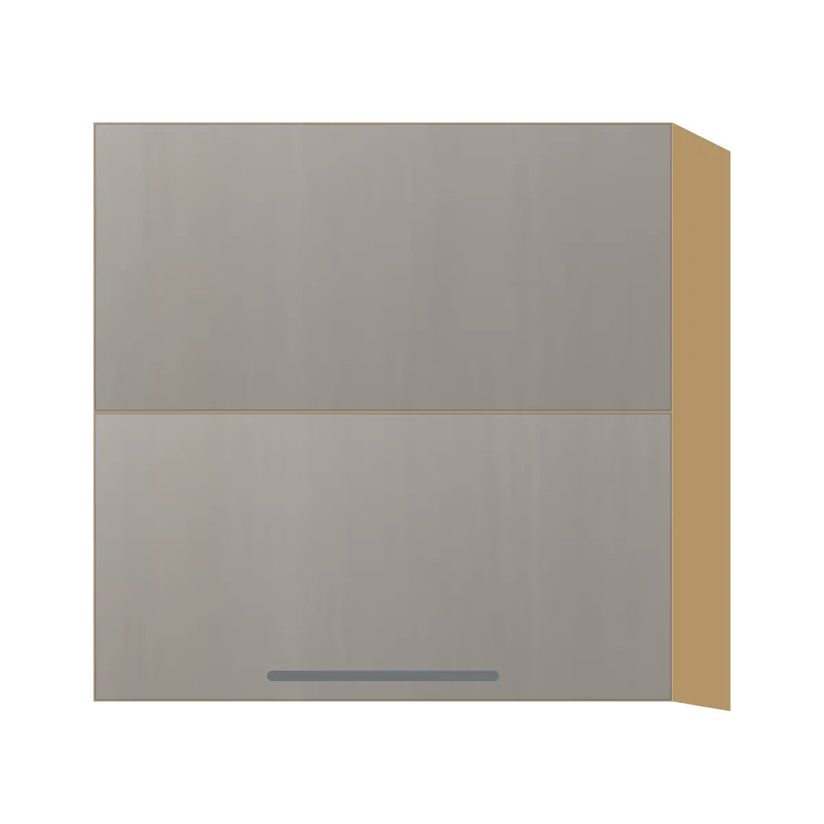 Contemporary bi-fold lift-up wall cabinet, Fog Oak door, P-Box (Prestige)