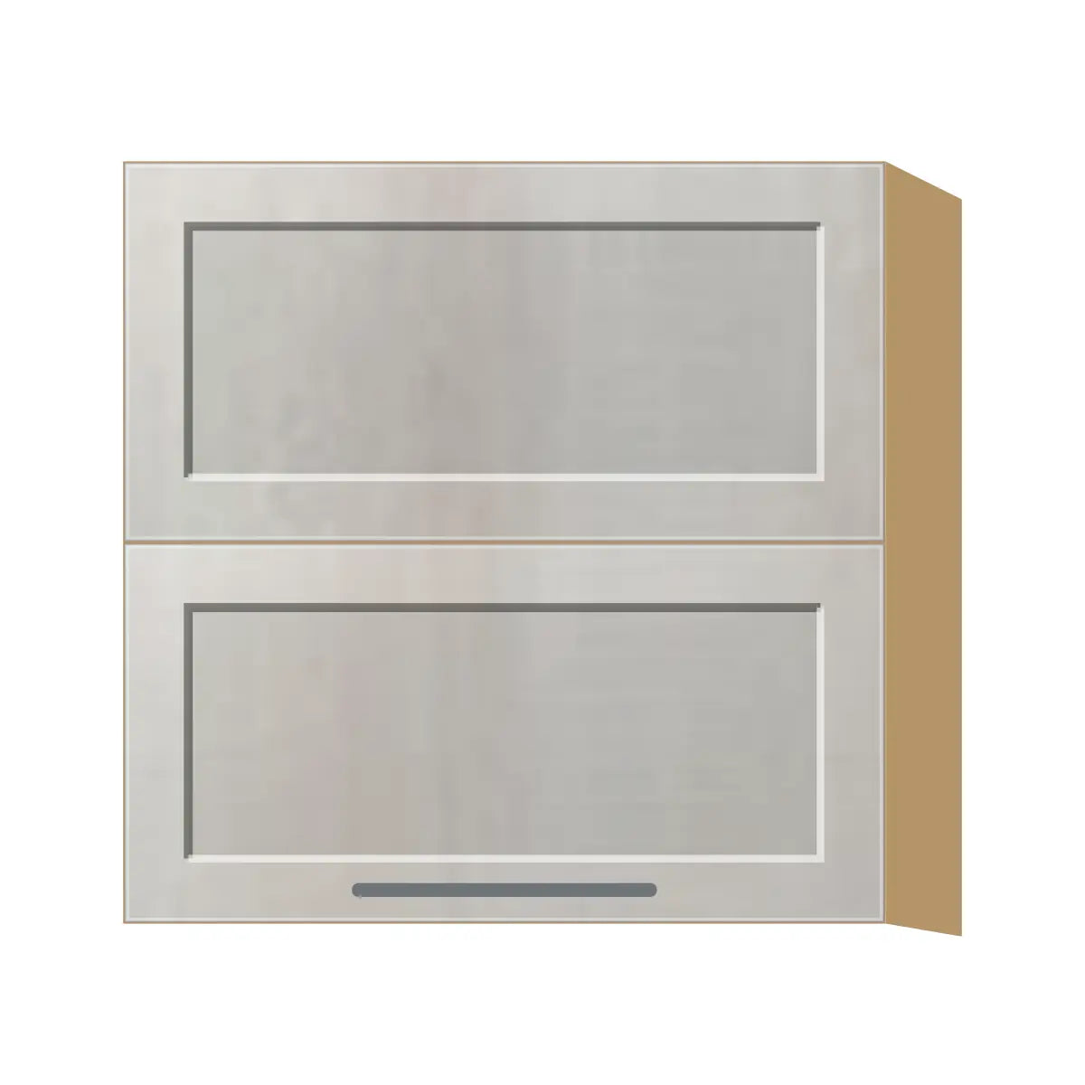 Contemporary bi-fold lift-up wall cabinet, Genesis Sliced Oak door, P-Box (Prestige)